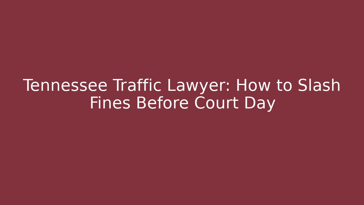 Tennessee Traffic Lawyer: How to Slash Fines Before Court Day