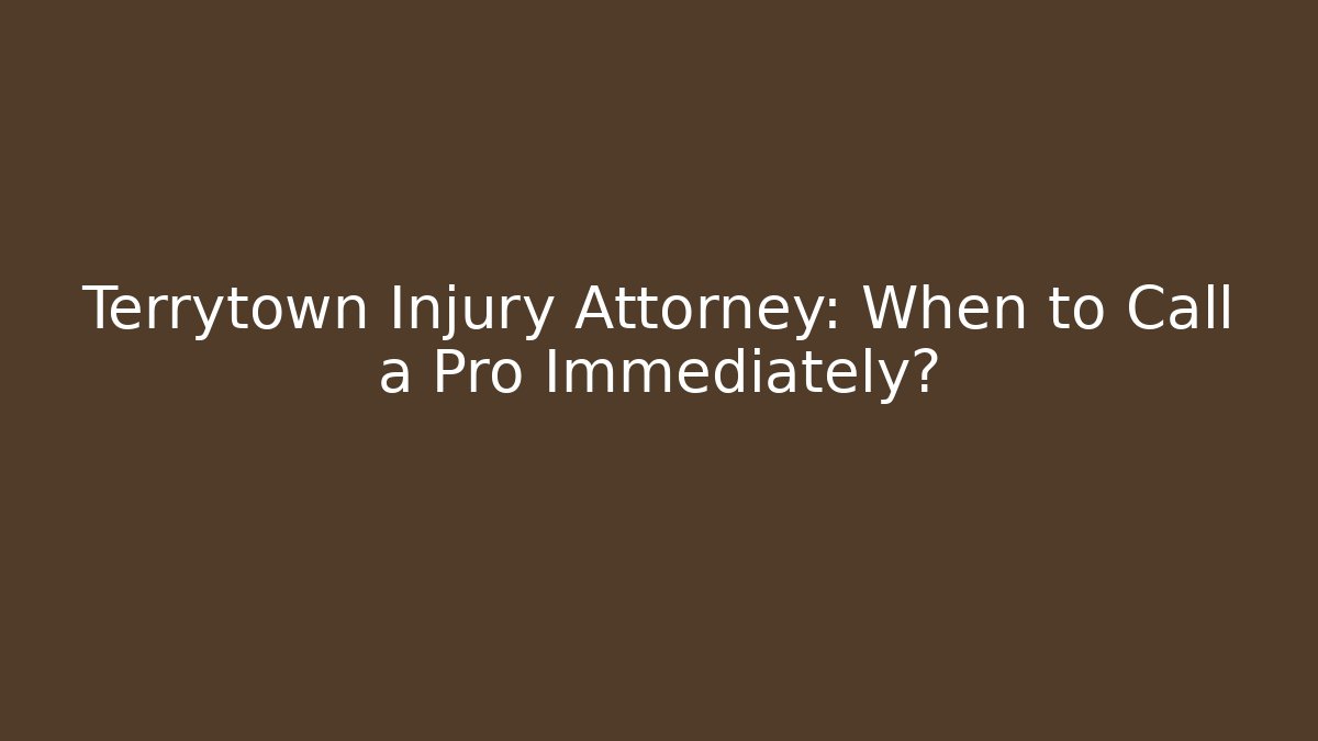 Terrytown Injury Attorney: When to Call a Pro Immediately?