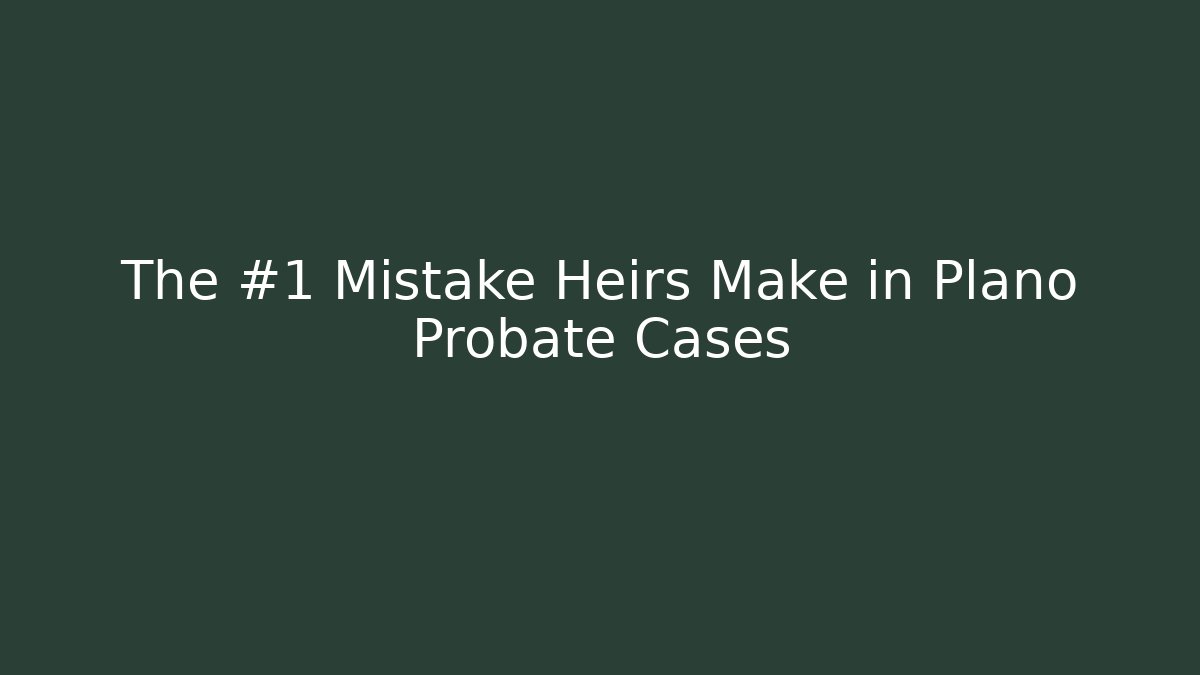 The #1 Mistake Heirs Make in Plano Probate Cases - WealthxGroup