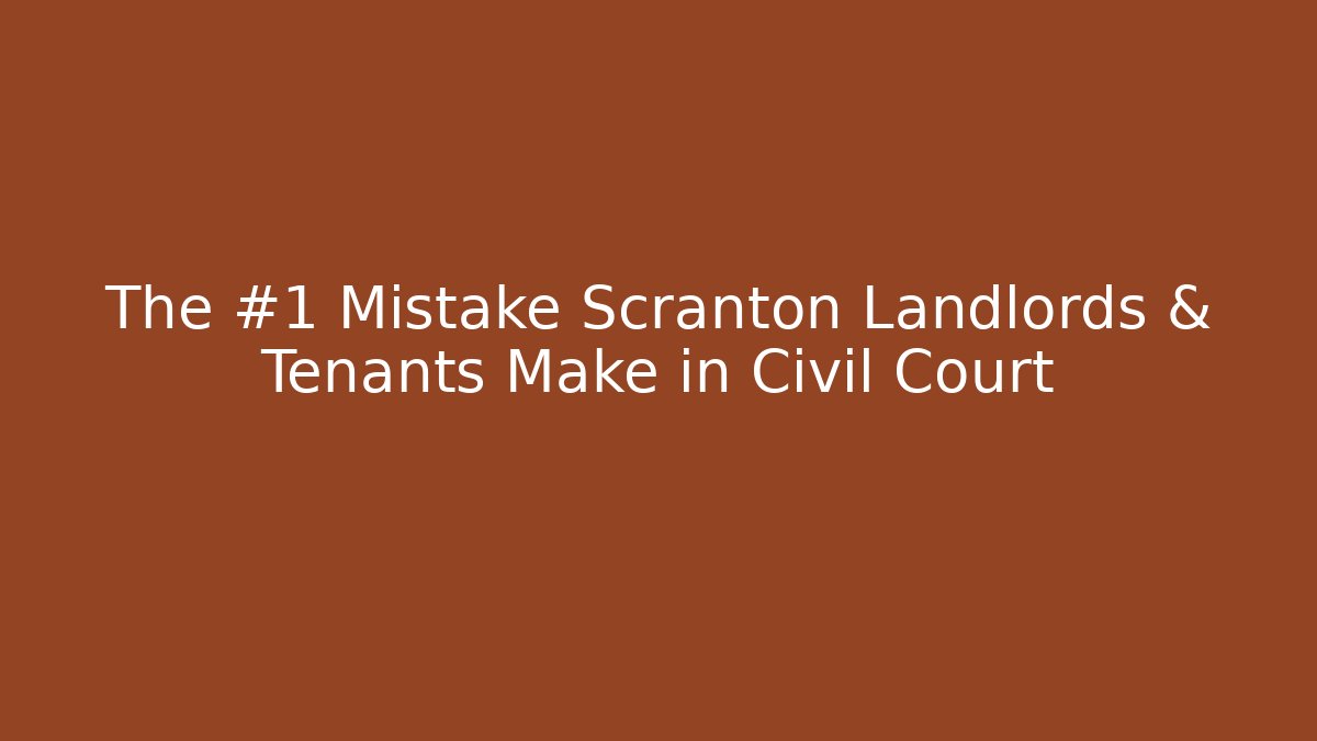 The #1 Mistake Scranton Landlords & Tenants Make in Civil Court