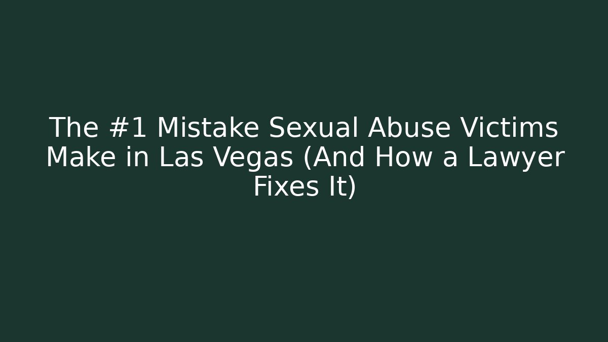 The #1 Mistake Sexual Abuse Victims Make in Las Vegas (And How a Lawyer Fixes It)