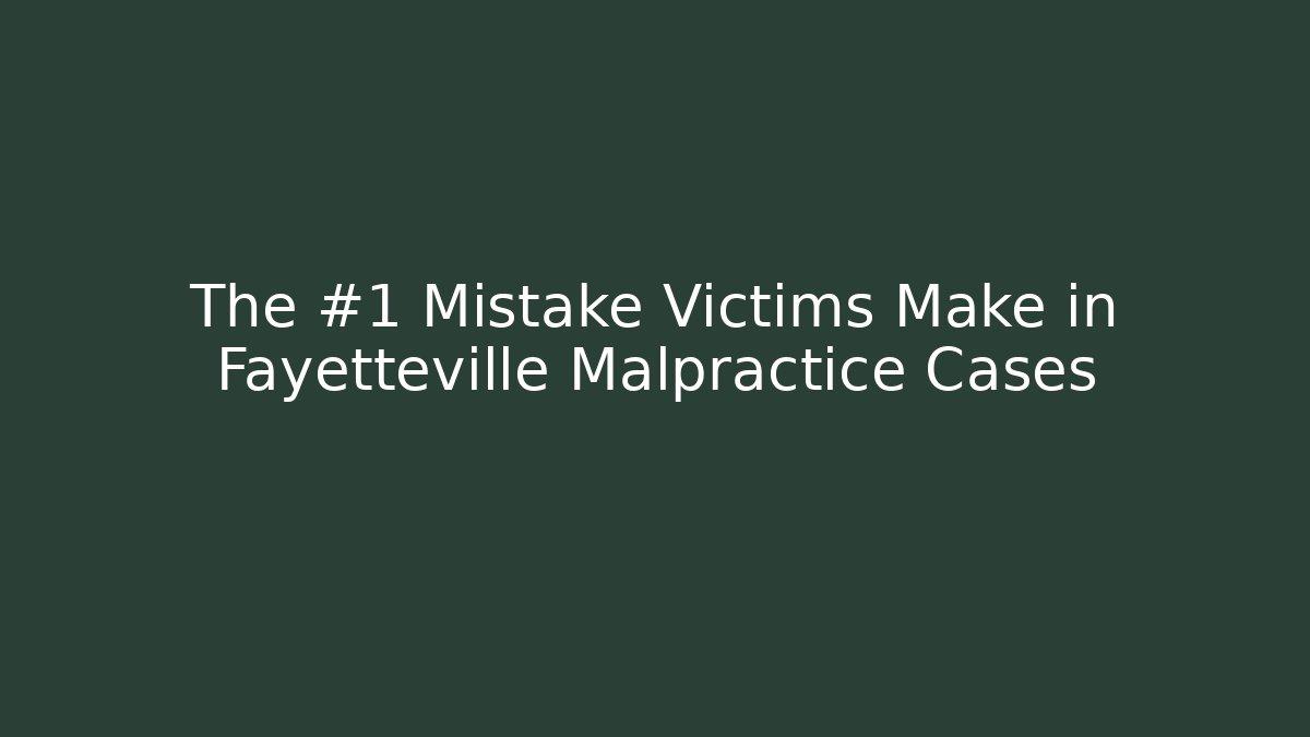 The #1 Mistake Victims Make in Fayetteville Malpractice Cases