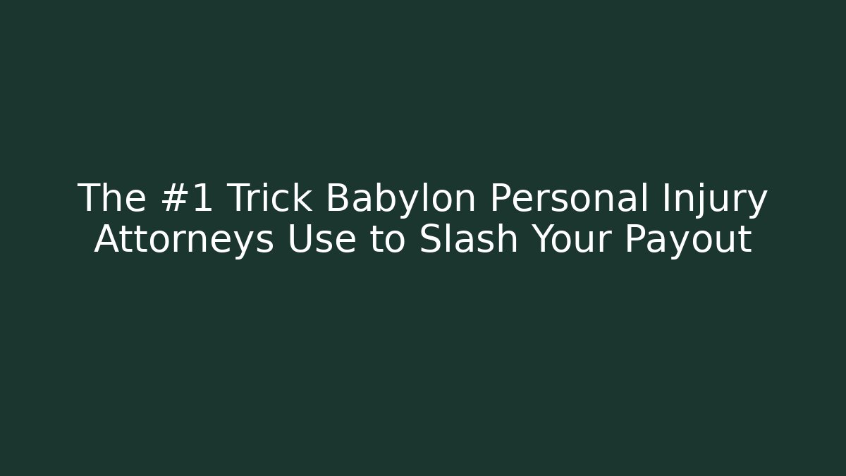 The #1 Trick Babylon Personal Injury Attorneys Use to Slash Your Payout