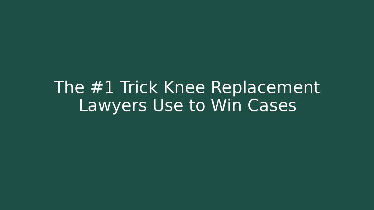 The #1 Trick Knee Replacement Lawyers Use to Win Cases