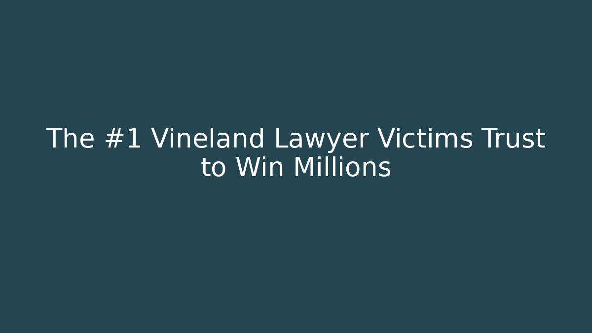The #1 Vineland Lawyer Victims Trust to Win Millions