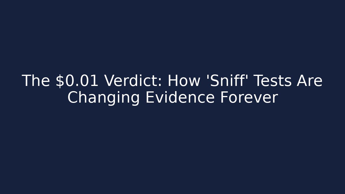 The $0.01 Verdict: How 'Sniff' Tests Are Changing Evidence Forever - WealthxGroup