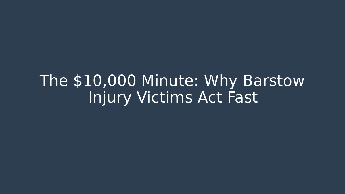 The $10,000 Minute: Why Barstow Injury Victims Act Fast