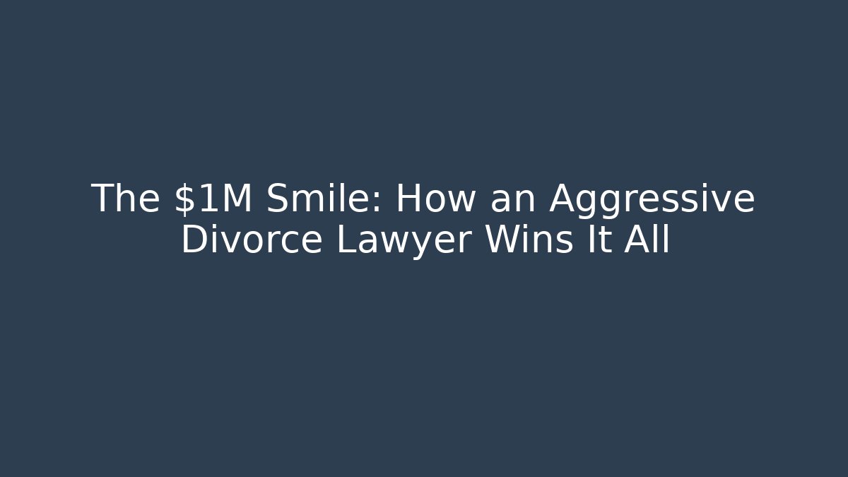The $1M Smile: How an Aggressive Divorce Lawyer Wins It All