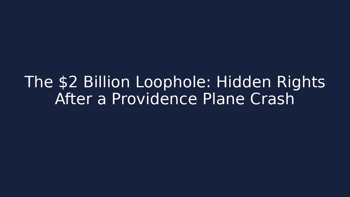 The $2 Billion Loophole: Hidden Rights After a Providence Plane Crash