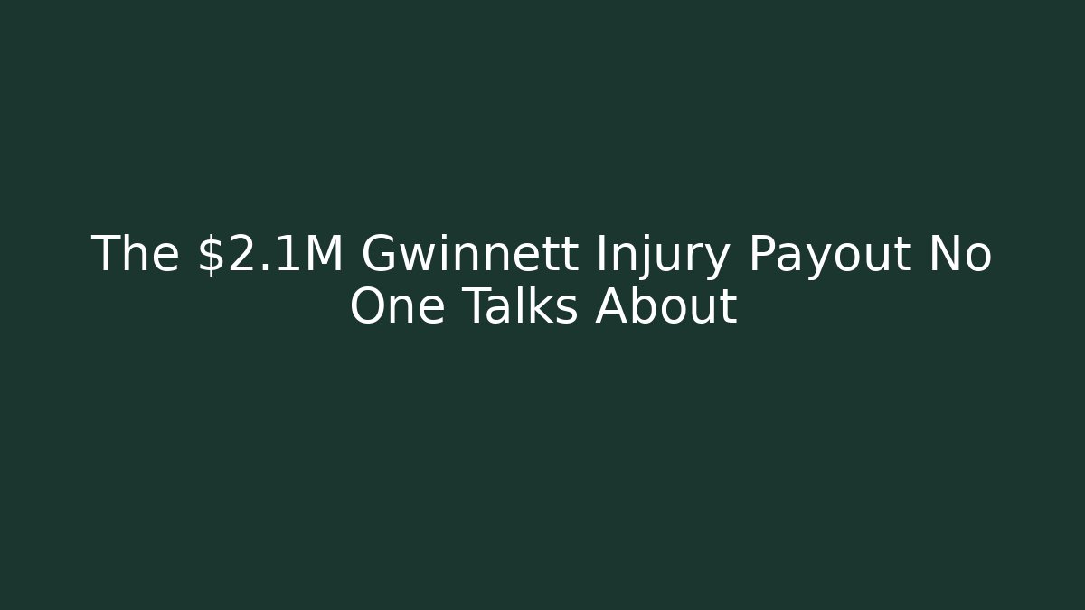 The $2.1M Gwinnett Injury Payout No One Talks About