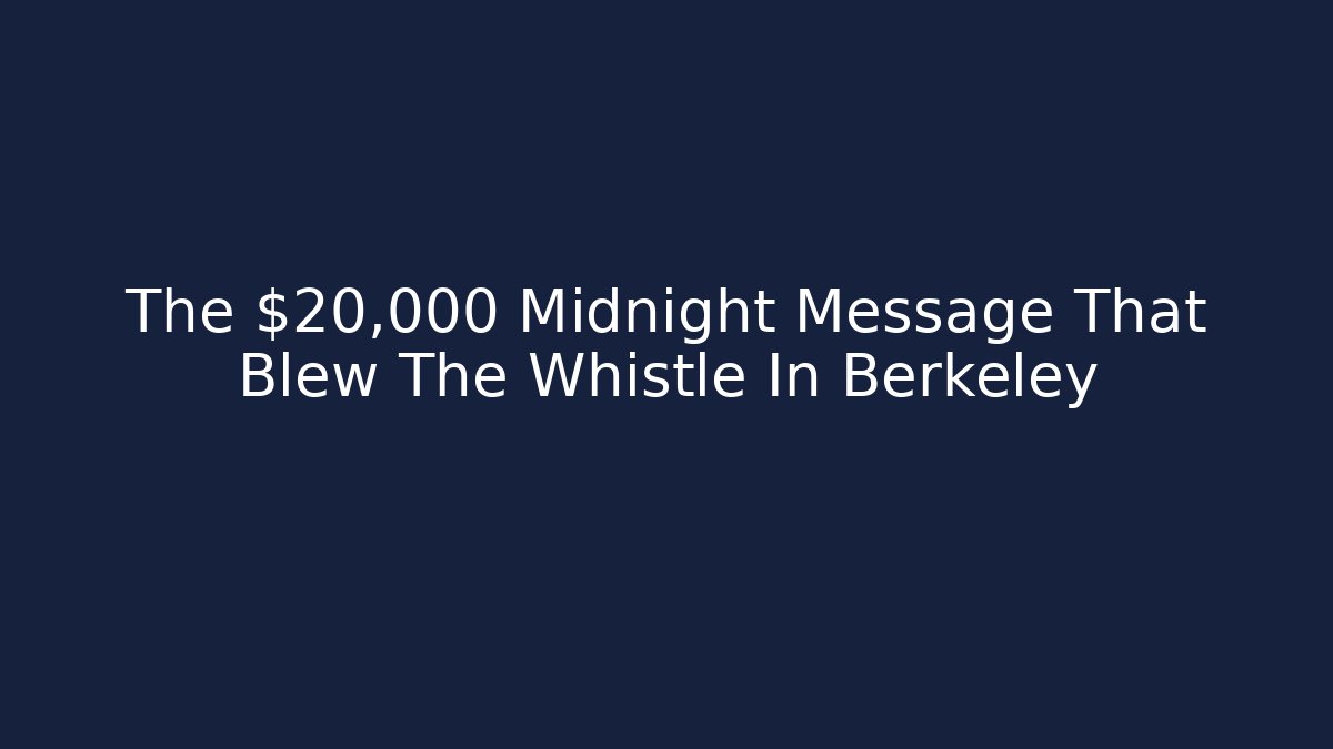 The $20,000 Midnight Message That Blew The Whistle In Berkeley - WealthxGroup