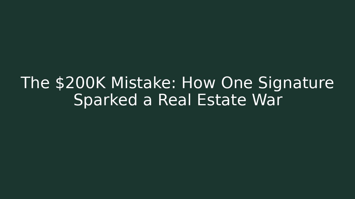 The $200K Mistake: How One Signature Sparked a Real Estate War
