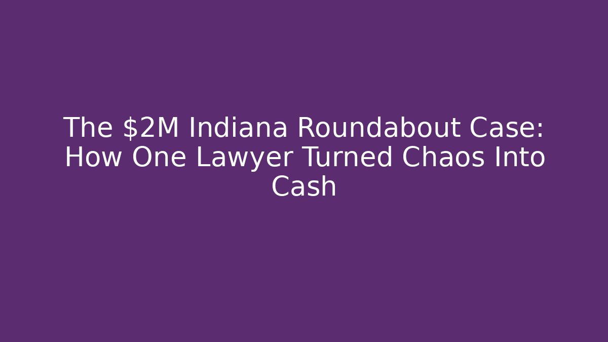 The $2M Indiana Roundabout Case: How One Lawyer Turned Chaos Into Cash