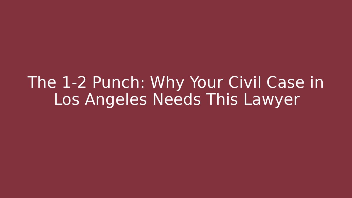 The 1-2 Punch: Why Your Civil Case in Los Angeles Needs This Lawyer