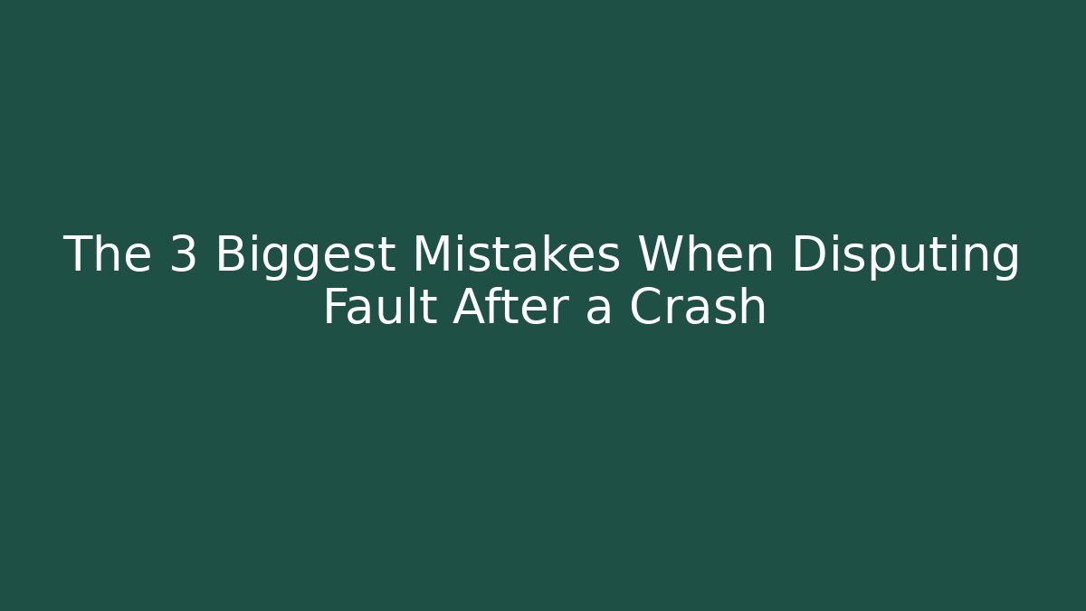 The 3 Biggest Mistakes When Disputing Fault After a Crash - WealthxGroup