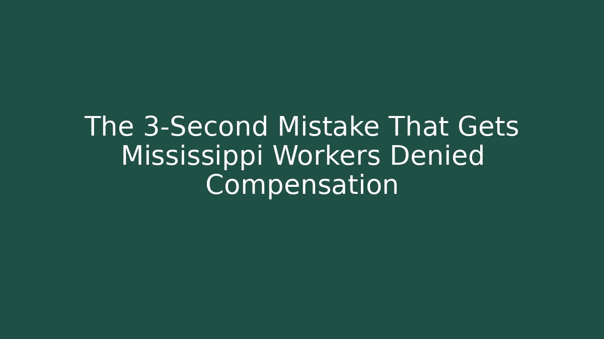 The 3-Second Mistake That Gets Mississippi Workers Denied Compensation - WealthxGroup