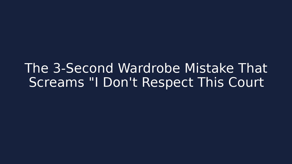 The 3-Second Wardrobe Mistake That Screams "I Don't Respect This Court