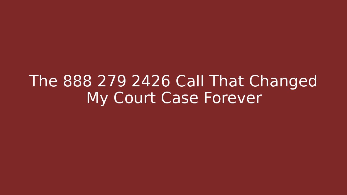 The 888 279 2426 Call That Changed My Court Case Forever - WealthxGroup