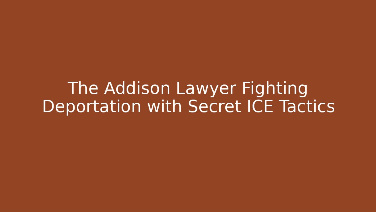 The Addison Lawyer Fighting Deportation with Secret ICE Tactics - WealthxGroup