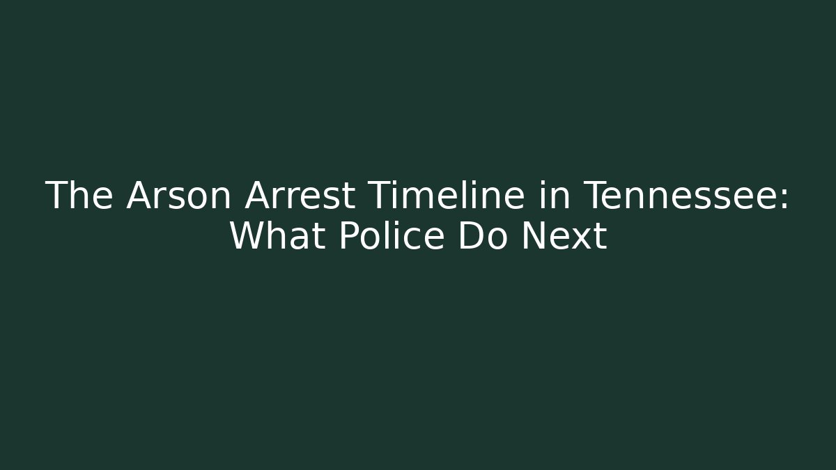 The Arson Arrest Timeline in Tennessee: What Police Do Next