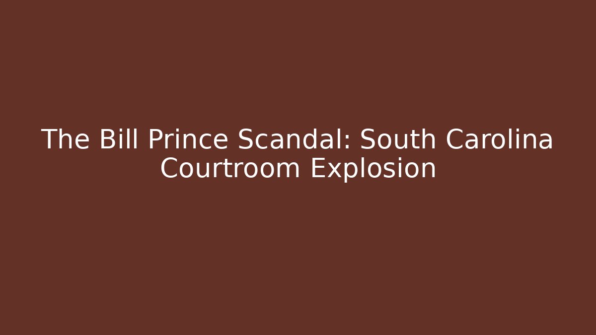The Bill Prince Scandal: South Carolina Courtroom Explosion