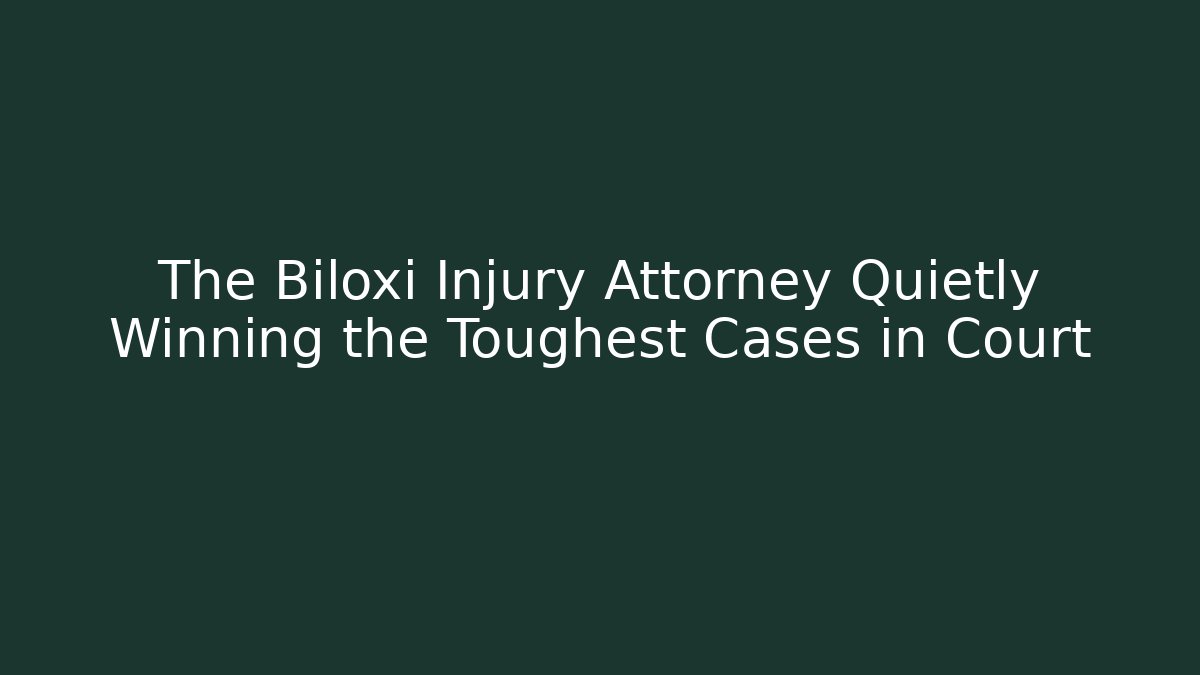 The Biloxi Injury Attorney Quietly Winning the Toughest Cases in Court