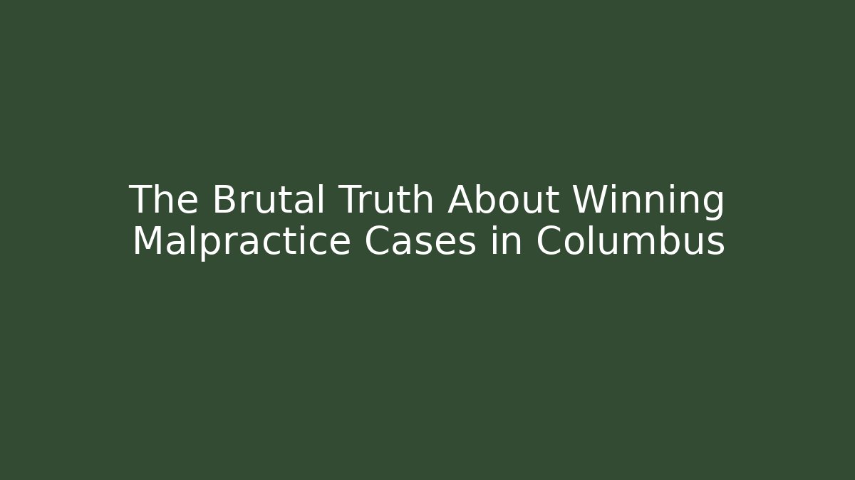 The Brutal Truth About Winning Malpractice Cases in Columbus - WealthxGroup