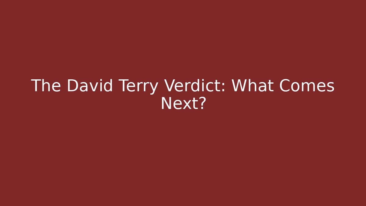 The David Terry Verdict: What Comes Next?