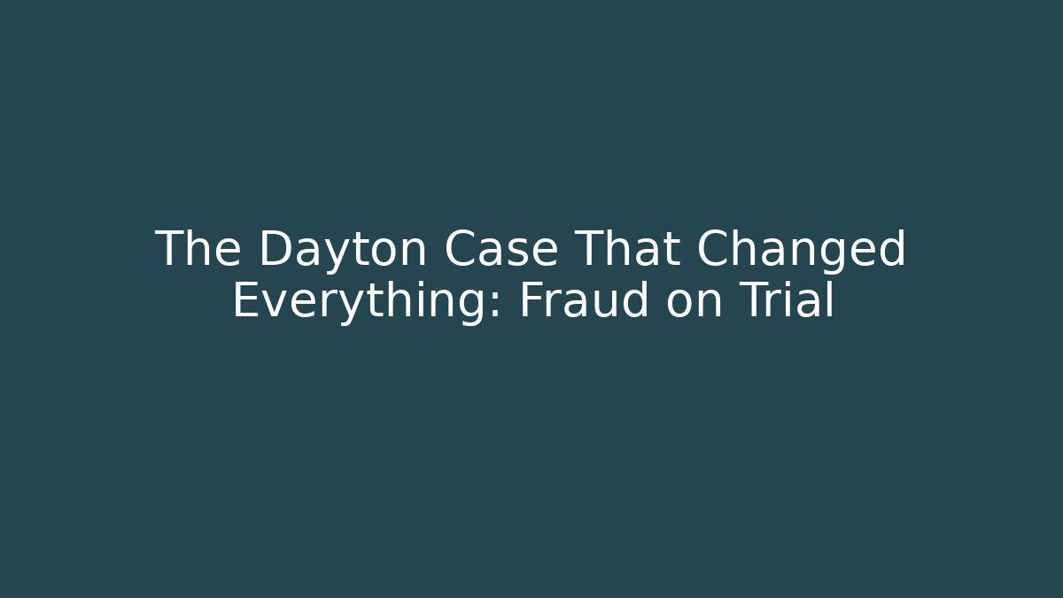 The Dayton Case That Changed Everything: Fraud on Trial