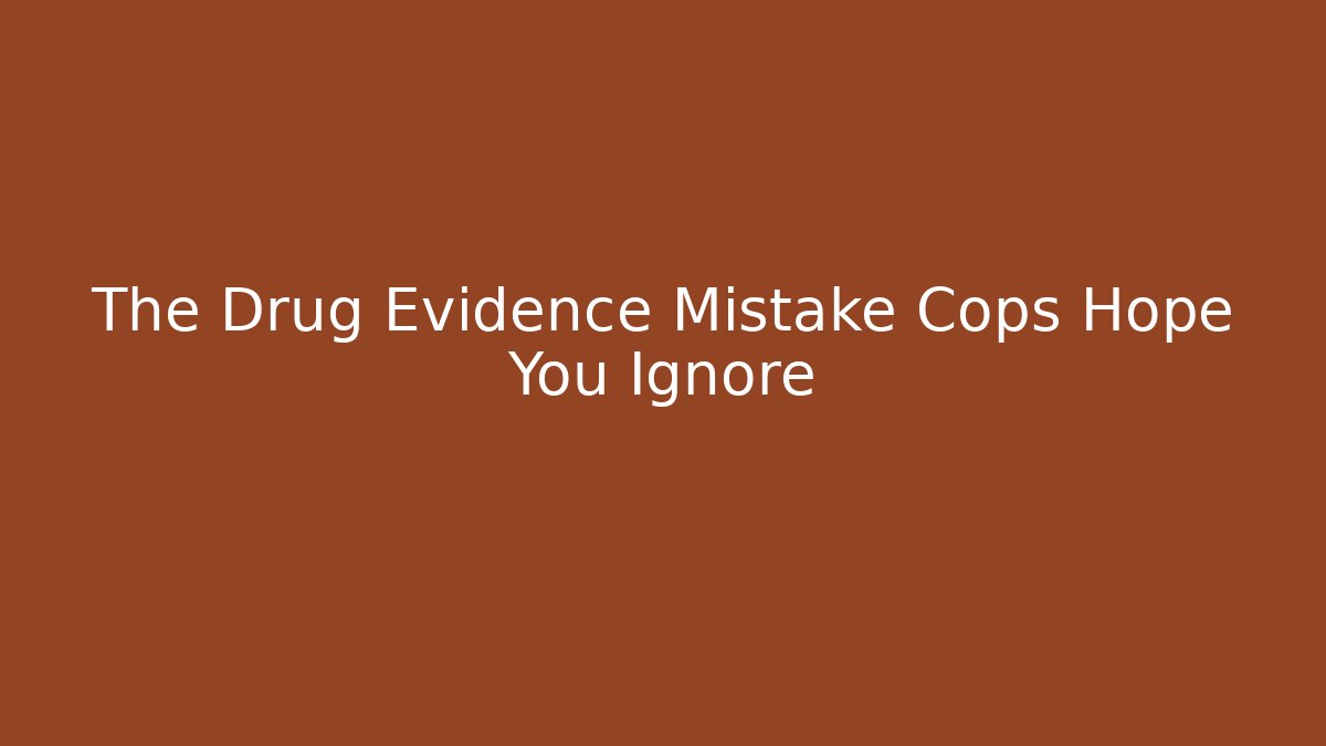 The Drug Evidence Mistake Cops Hope You Ignore