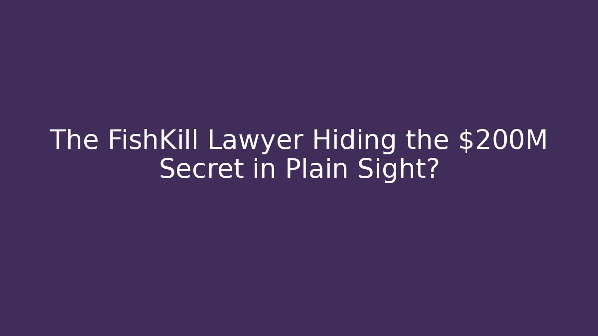 The FishKill Lawyer Hiding the $200M Secret in Plain Sight?