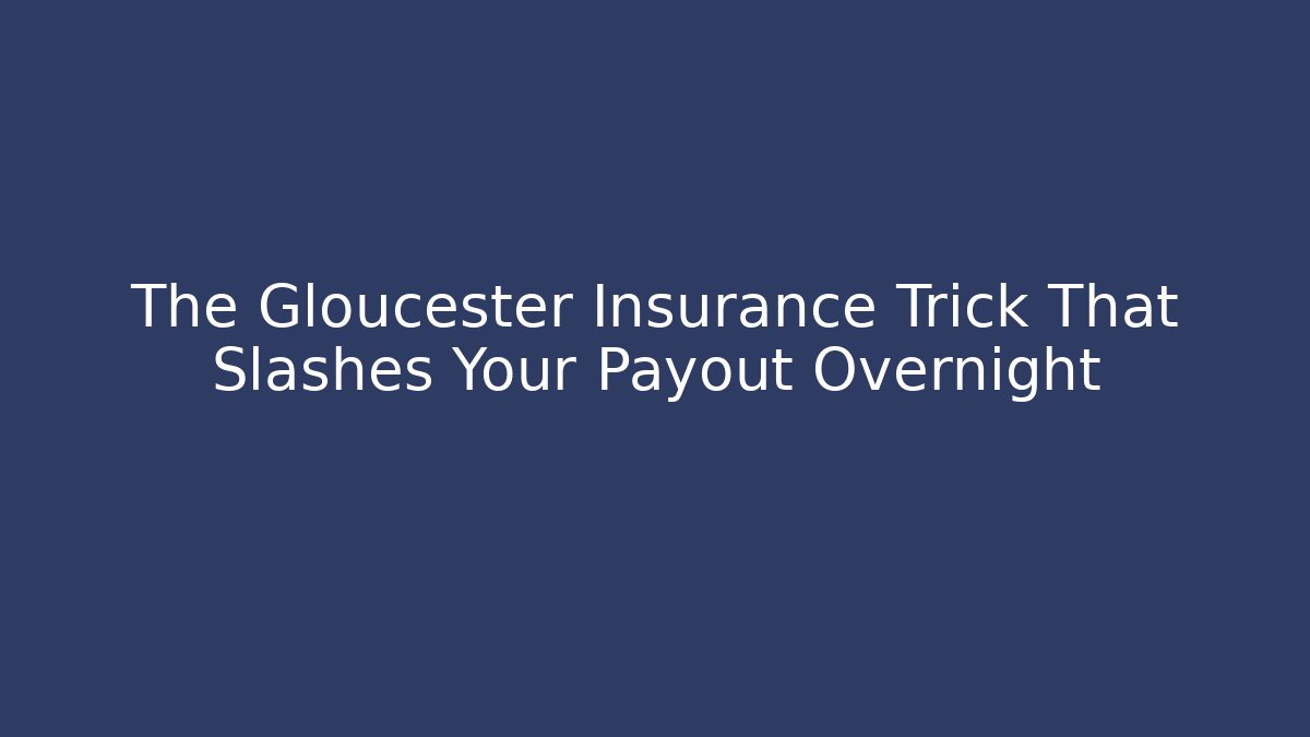 The Gloucester Insurance Trick That Slashes Your Payout Overnight - WealthxGroup