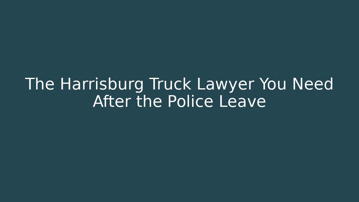The Harrisburg Truck Lawyer You Need After the Police Leave
