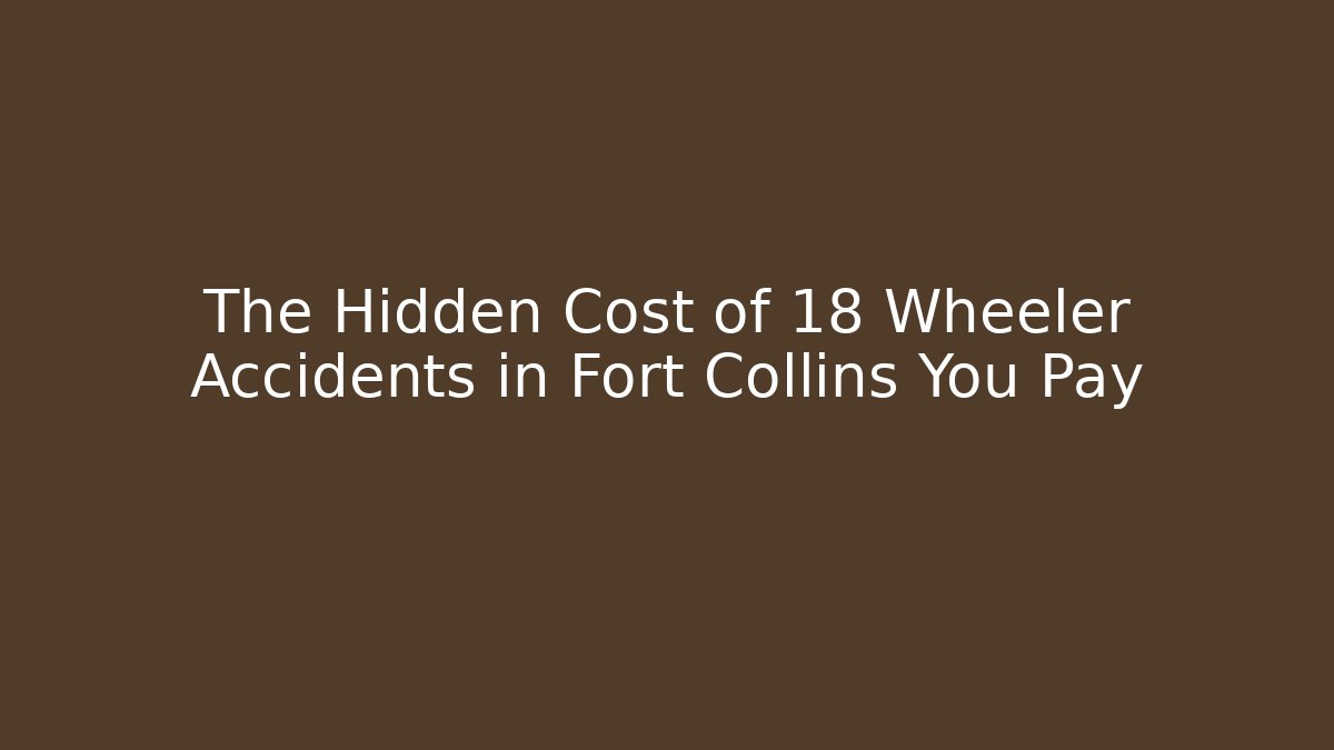The Hidden Cost of 18 Wheeler Accidents in Fort Collins You Pay
