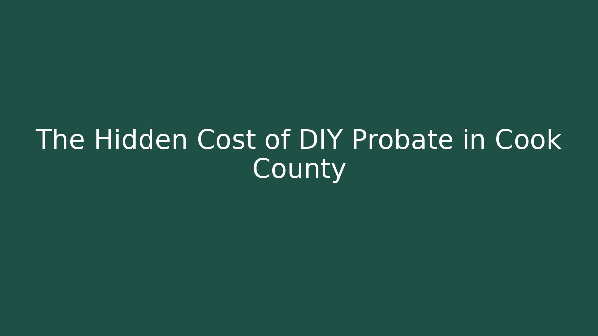 The Hidden Cost of DIY Probate in Cook County