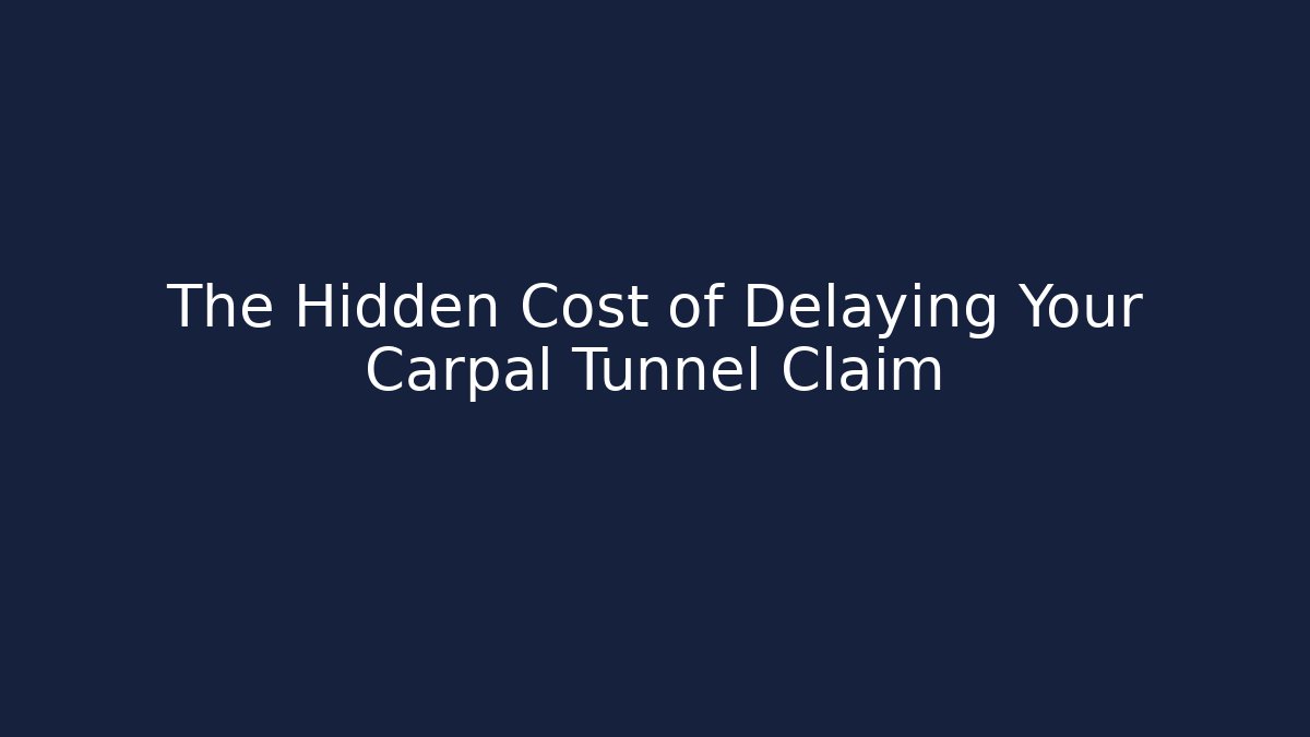 The Hidden Cost of Delaying Your Carpal Tunnel Claim