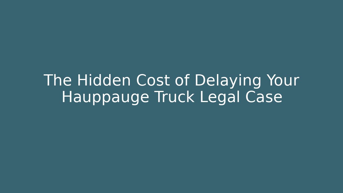 The Hidden Cost of Delaying Your Hauppauge Truck Legal Case