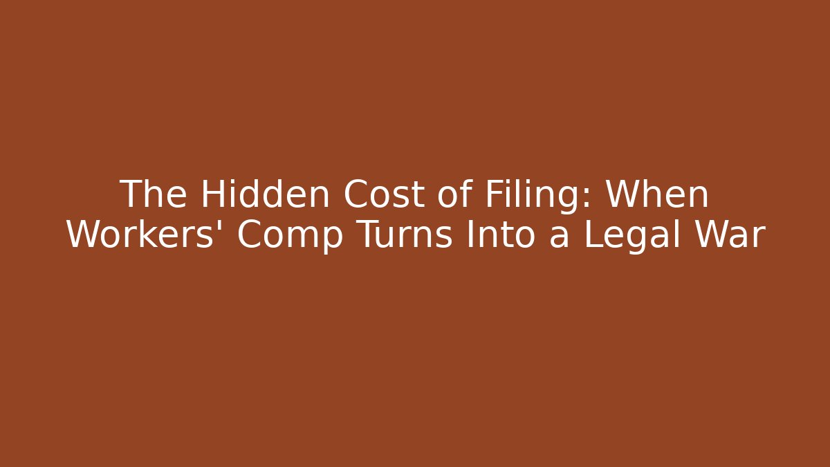 The Hidden Cost of Filing: When Workers' Comp Turns Into a Legal War