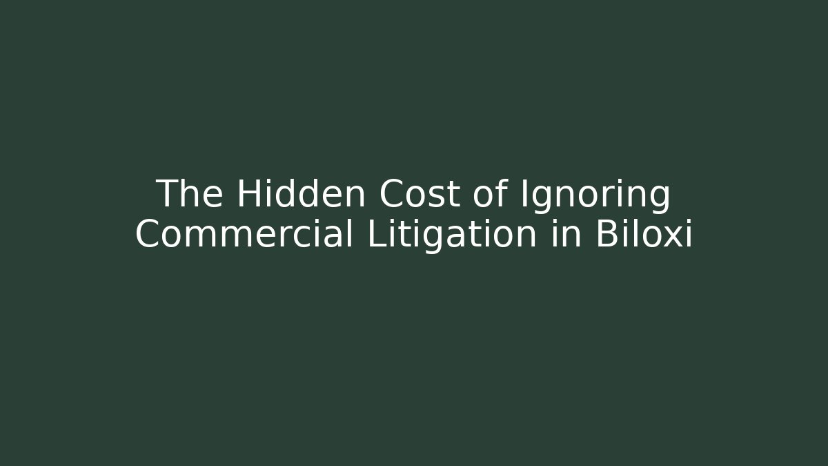 The Hidden Cost of Ignoring Commercial Litigation in Biloxi