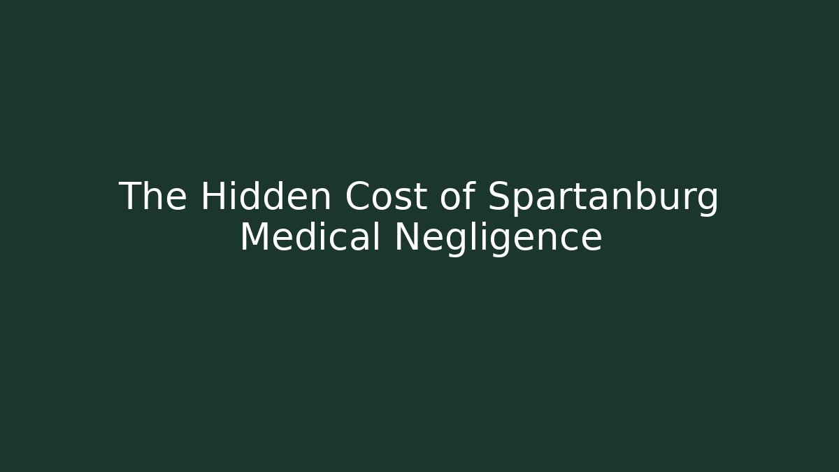 The Hidden Cost of Spartanburg Medical Negligence