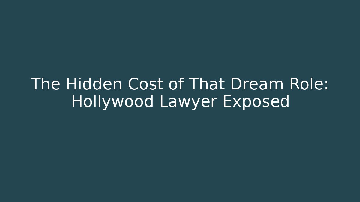 The Hidden Cost of That Dream Role: Hollywood Lawyer Exposed