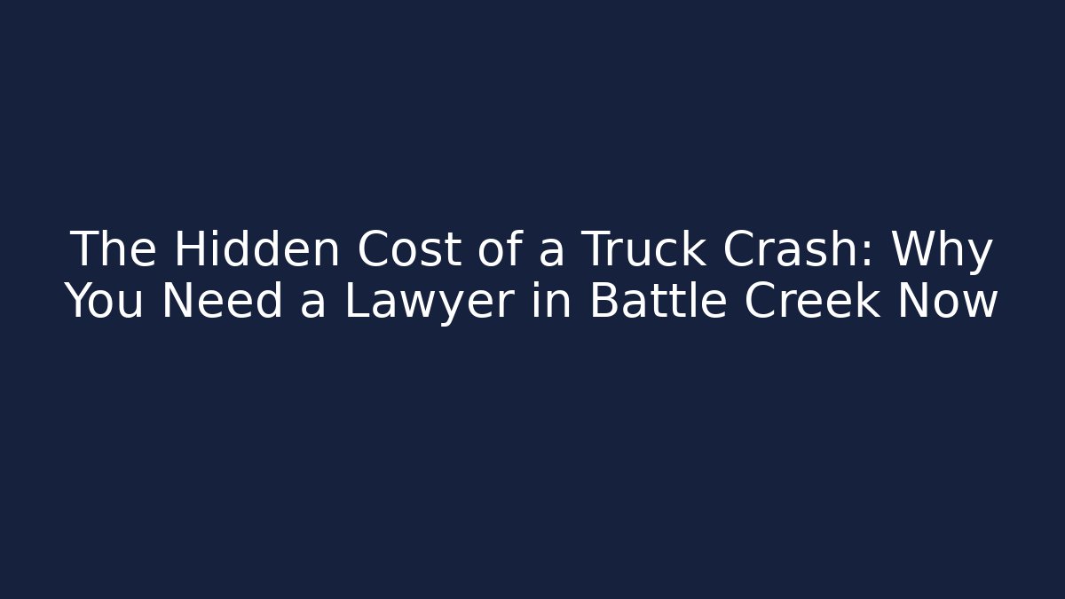 The Hidden Cost of a Truck Crash: Why You Need a Lawyer in Battle Creek Now