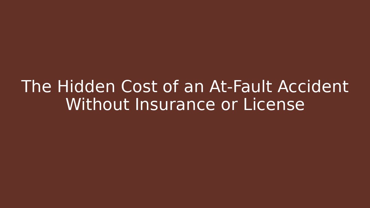 The Hidden Cost of an At-Fault Accident Without Insurance or License