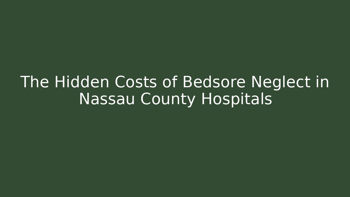 The Hidden Costs of Bedsore Neglect in Nassau County Hospitals