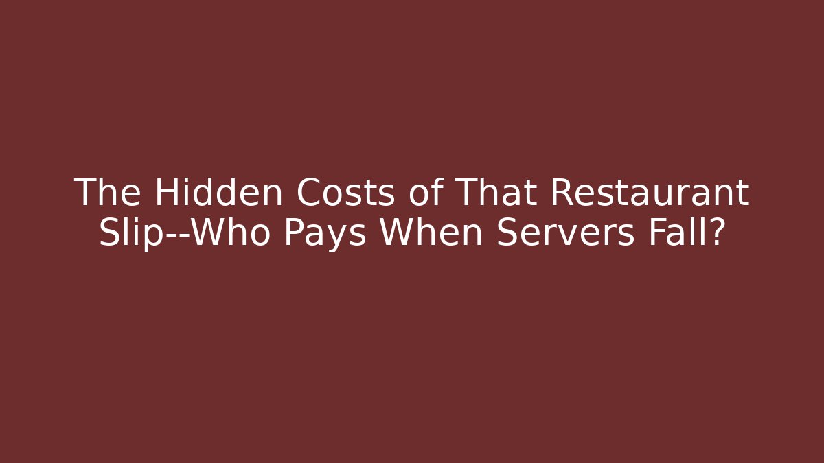 The Hidden Costs of That Restaurant Slip—Who Pays When Servers Fall?