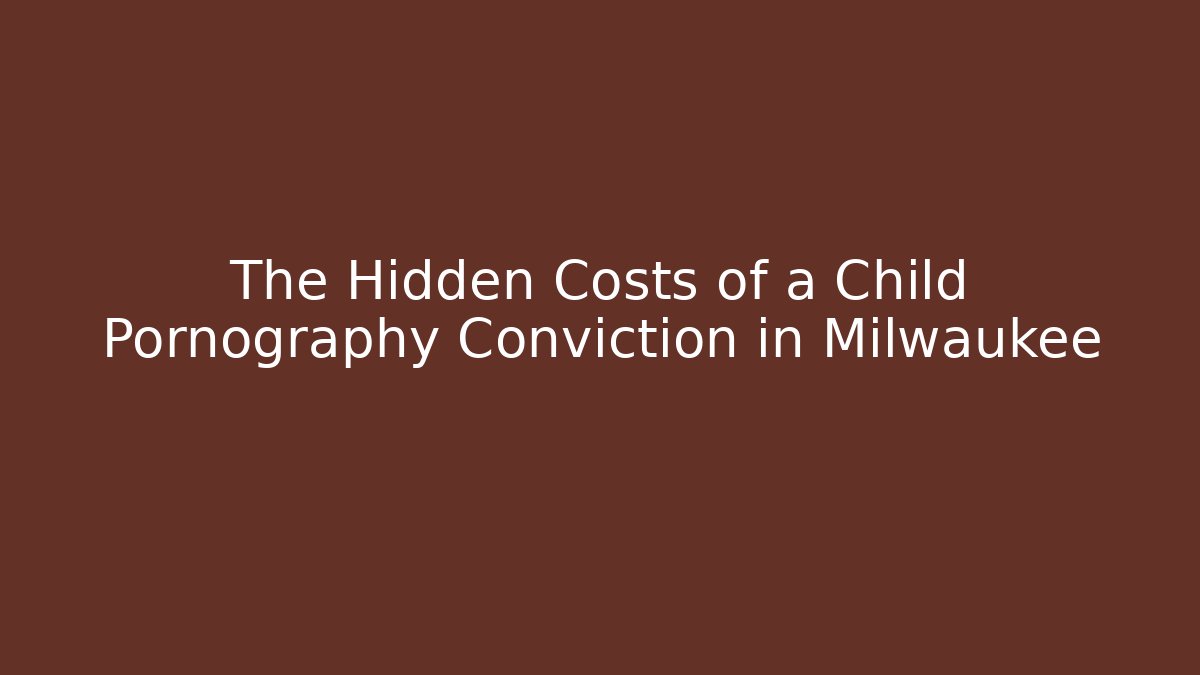 The Hidden Costs of a Child Pornography Conviction in Milwaukee