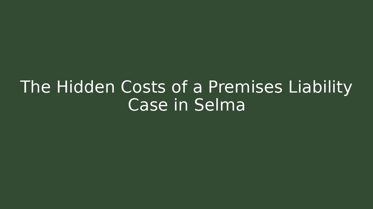 The Hidden Costs of a Premises Liability Case in Selma