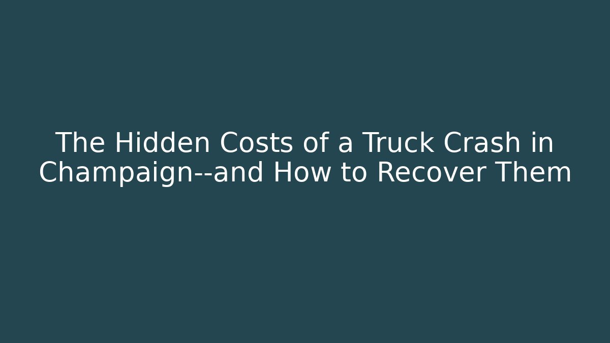 The Hidden Costs of a Truck Crash in Champaign—and How to Recover Them