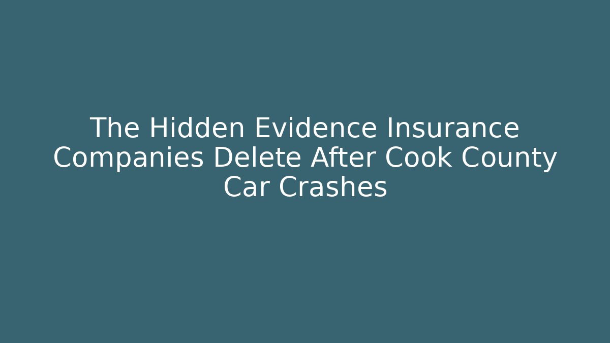 The Hidden Evidence Insurance Companies Delete After Cook County Car Crashes