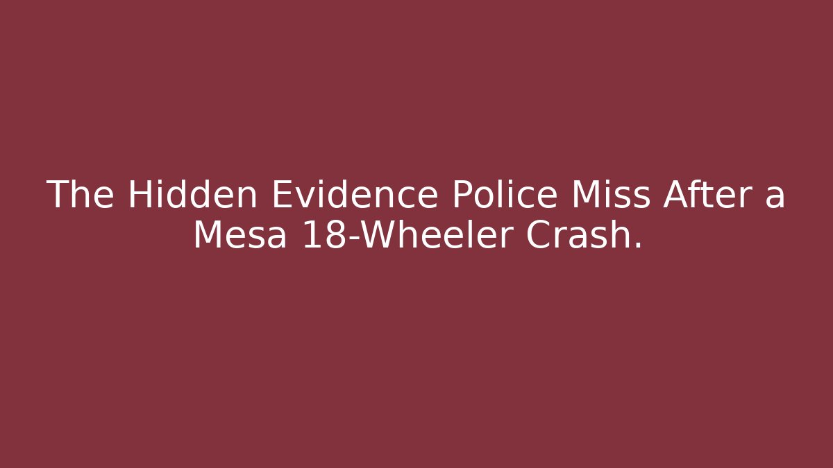 The Hidden Evidence Police Miss After a Mesa 18-Wheeler Crash.